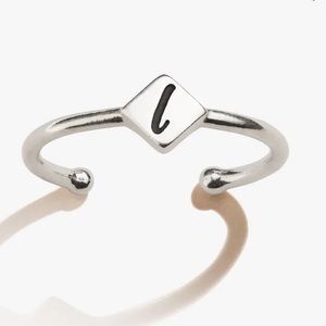 Alex and Ani Initial “L” Adjustable Ring, Sterling Silver